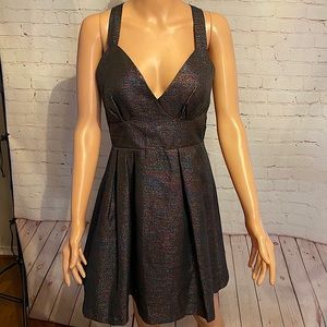 Minuet NWT black & multi colored NYE dress new year’s cocktail medium